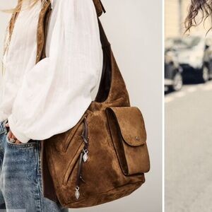ba&sh Brown Suede Bag